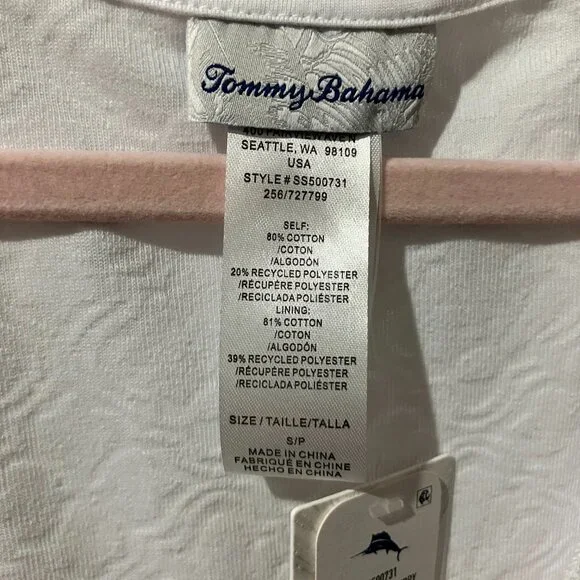 NWT Tommy Bahama Textured Terry Beach Romper in White Sz Small Fits Like Sz 6-8 - Picture 13 of 15